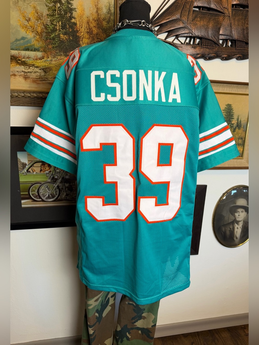 Original Vintage 1990s Miami Dolphins CSONKA #39 NFL Game Day Jersey Size XL